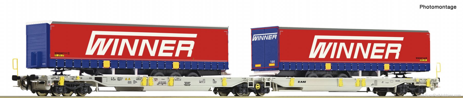Roco 75891 AAE Doppeltaschen-Gelenkwagen T2000 with Winn