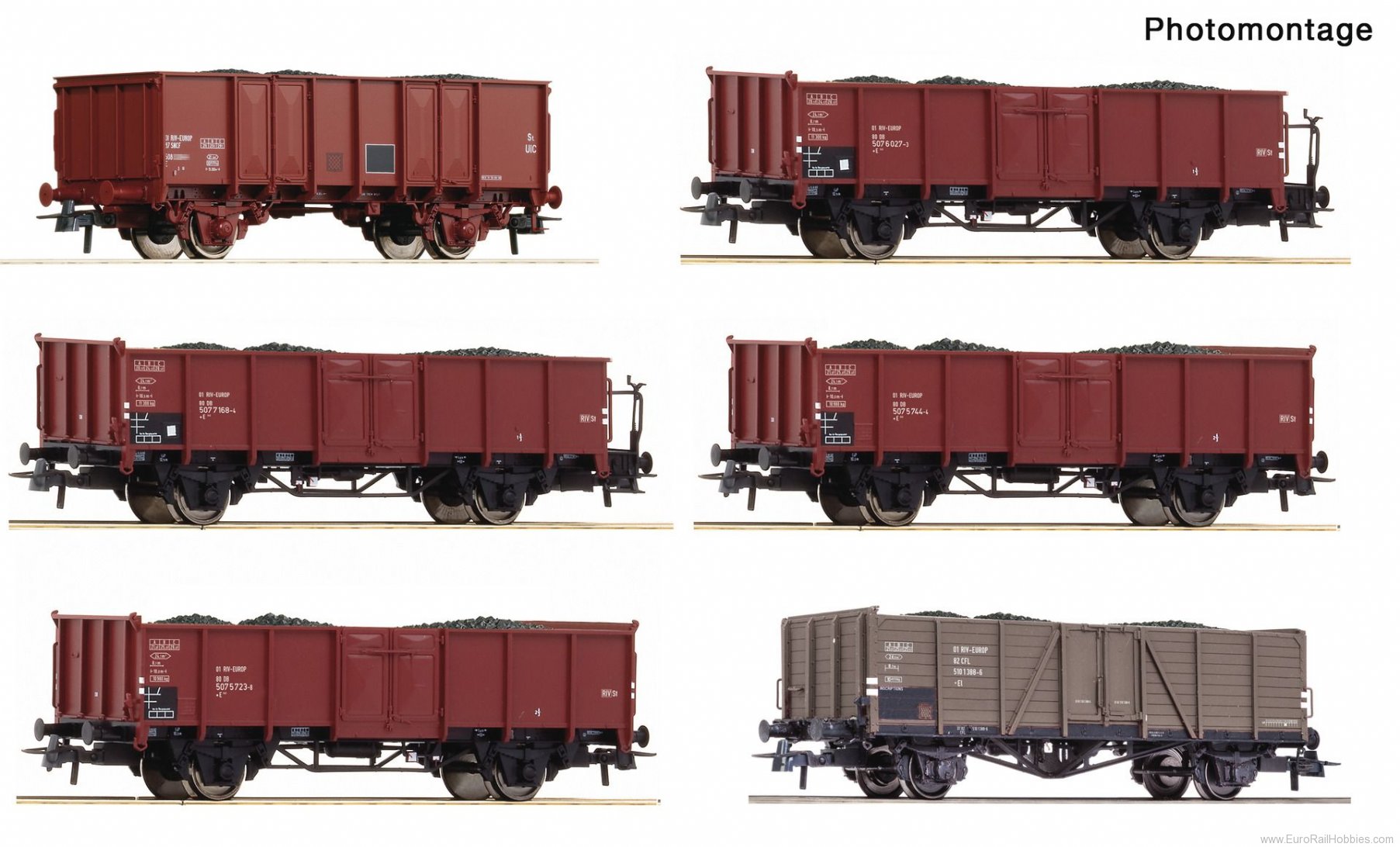 Roco 75945 12 piece display: Coke transport, DB, CFL, SN