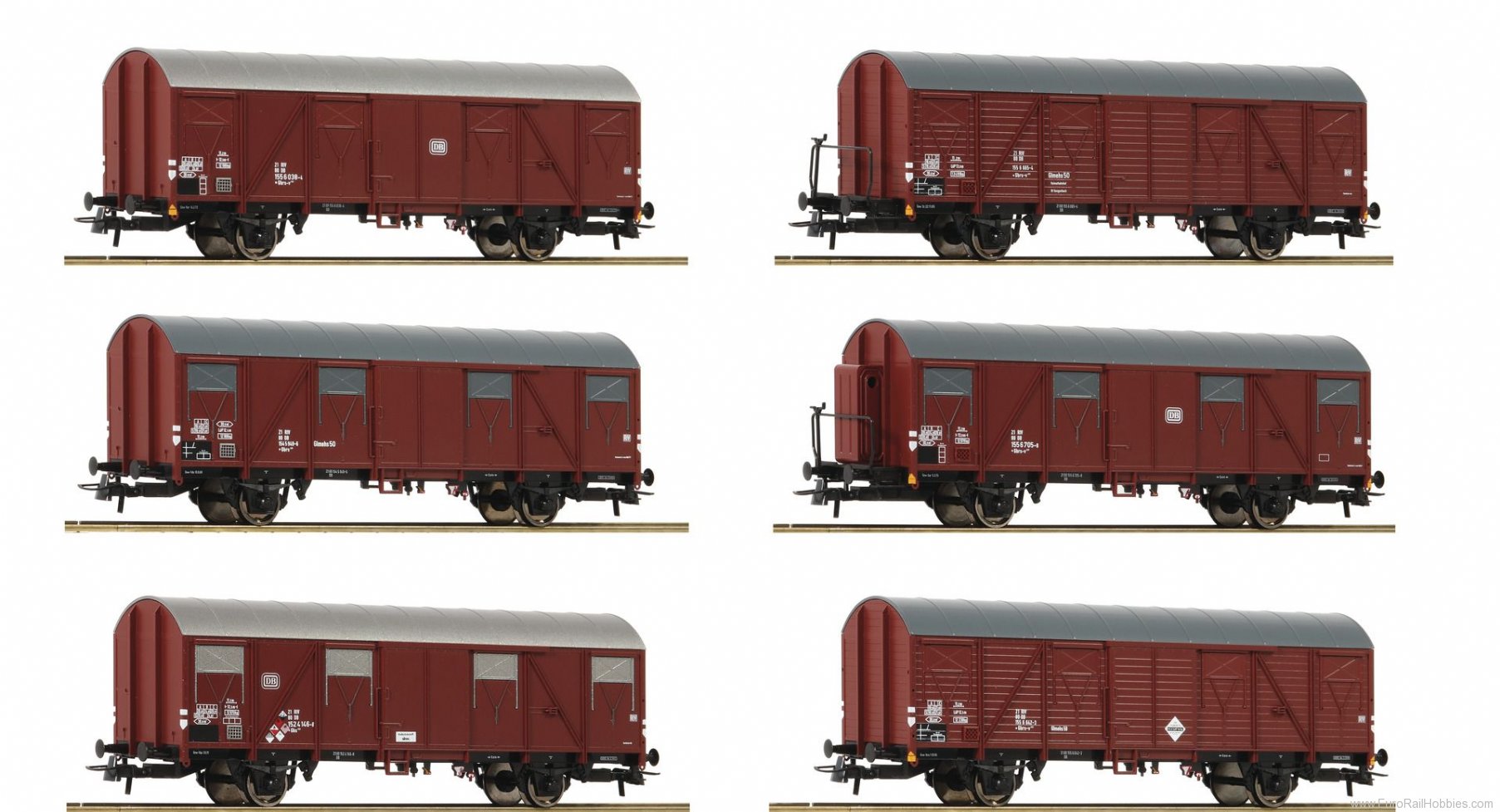 Roco 75952 12 piece display: Boxcars, DB