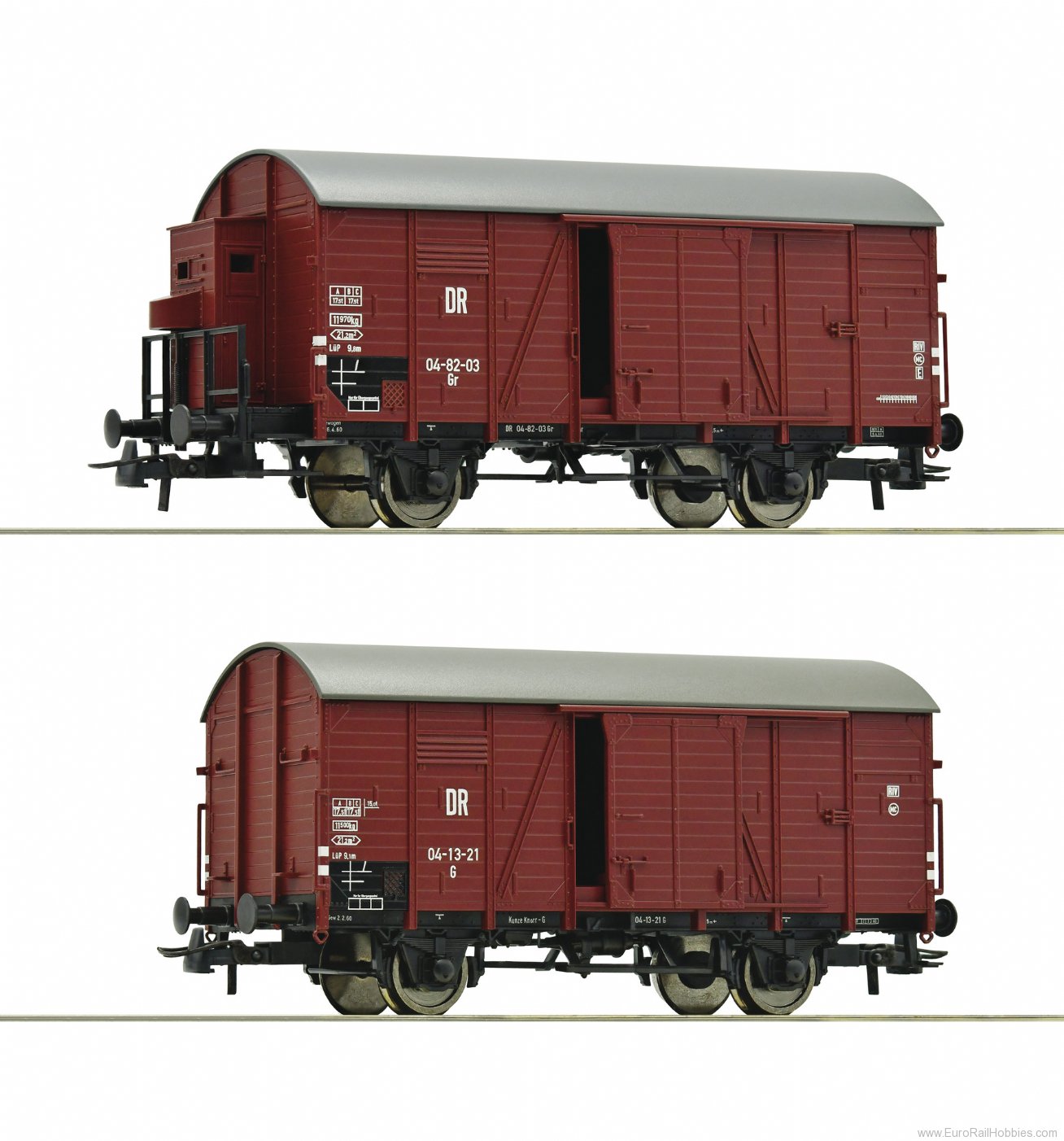 Roco 76012 DR 2 piece set: Covered goods wagons 