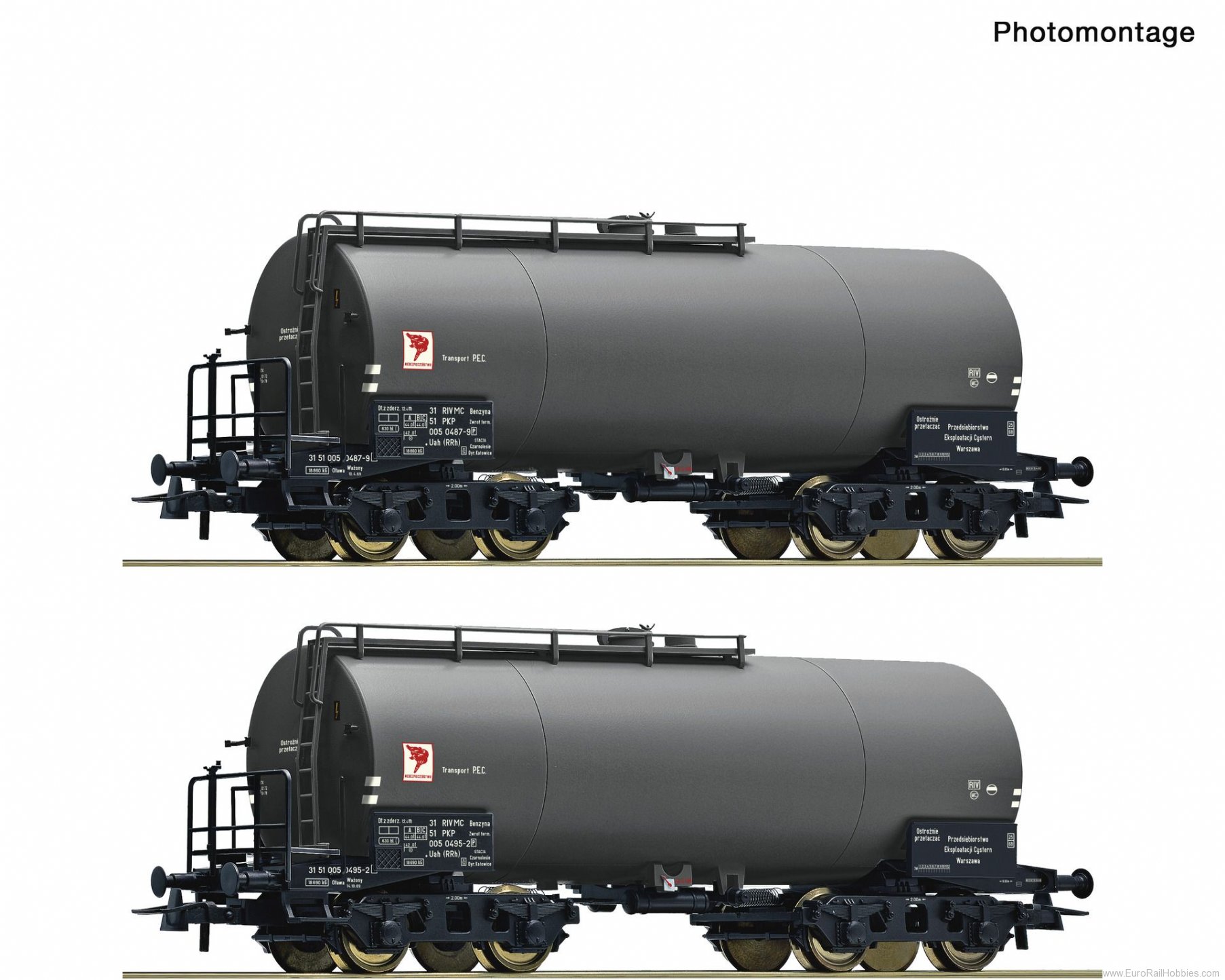Roco 76017 2 piece set: Tank wagons, PKP