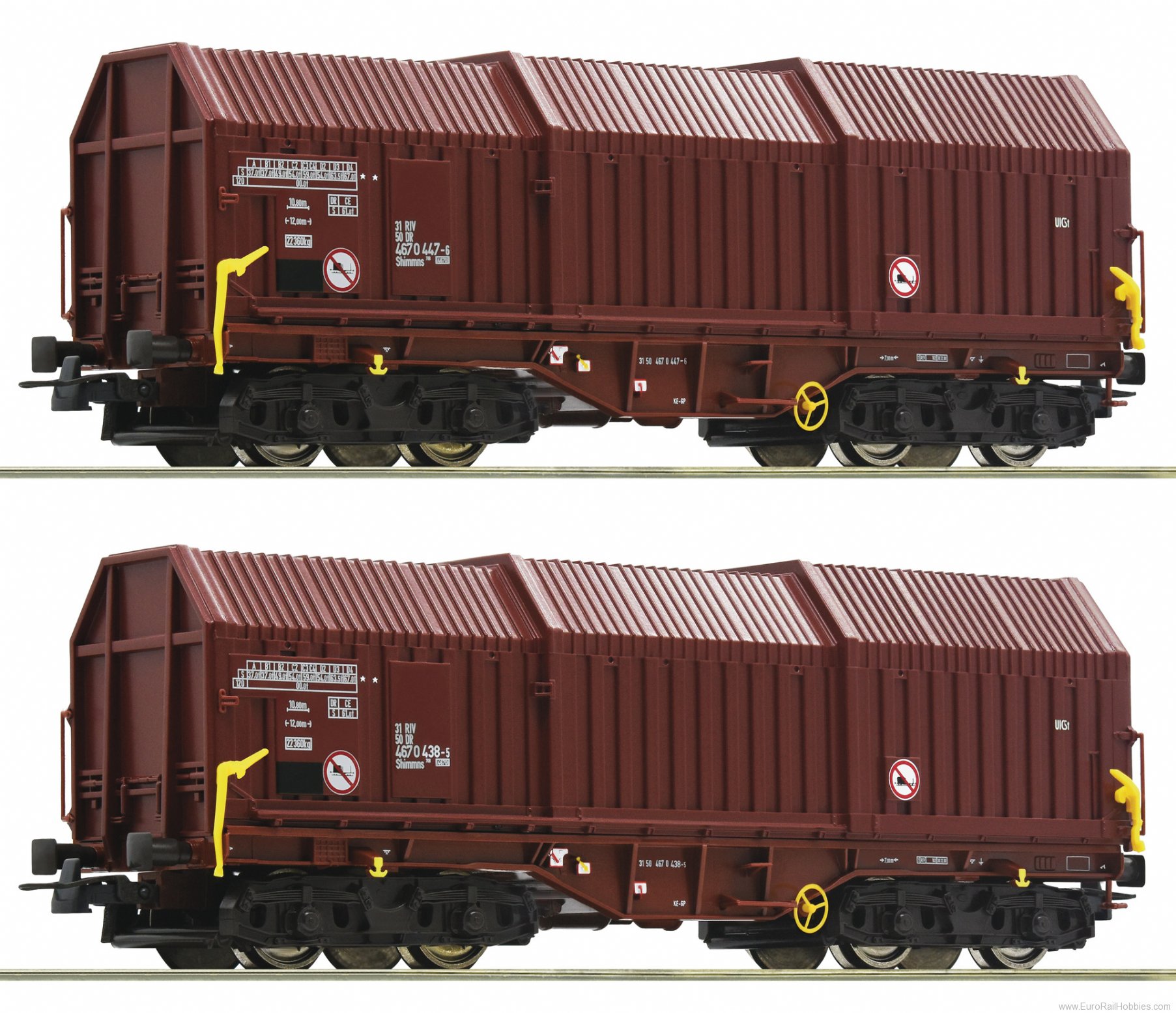 Roco 76042 DR 2 piece set: Telescopic hood wagons 