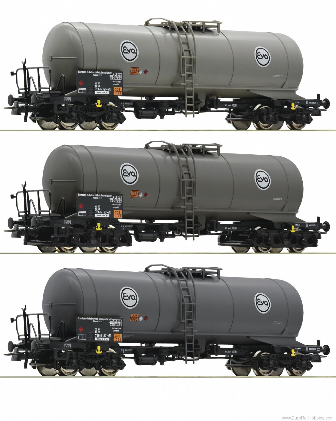 Roco 76052 EVA 3 Piece Set Tank Wagons