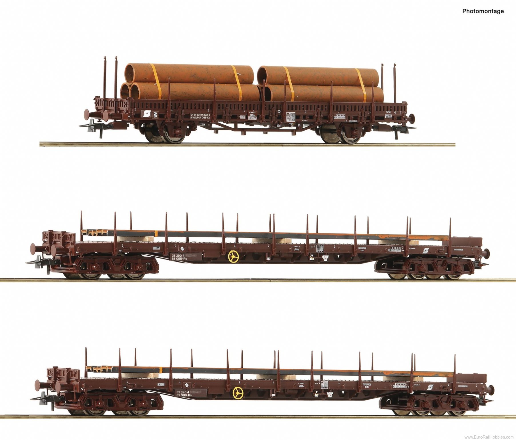 Roco 76053 3 piece set steel train, ÃBB 