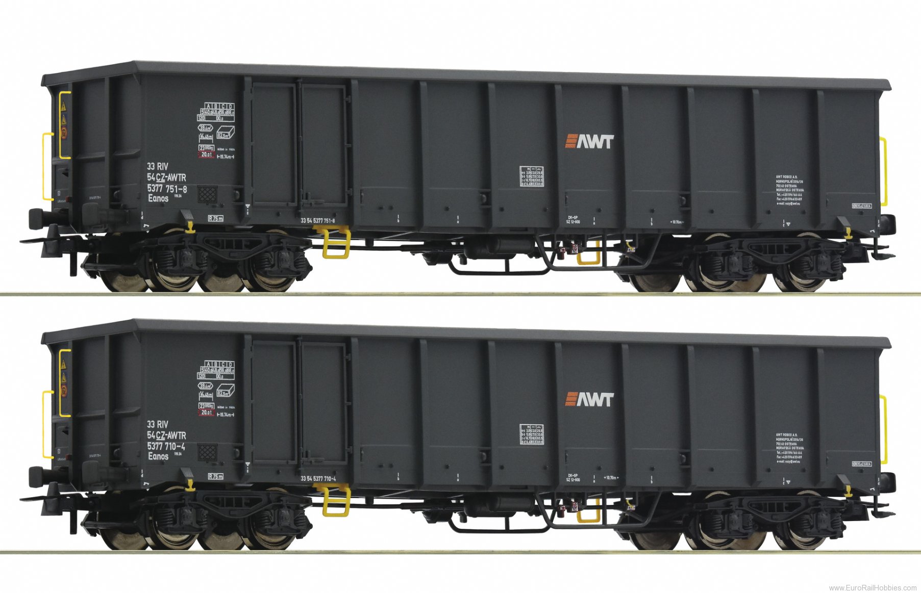 Roco 76099 2 piece set: Open goods wagons, AWT