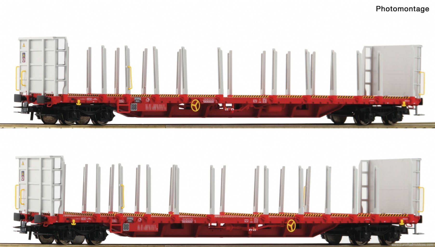 Roco 76142 2 piece set: Stake wagons, RCW