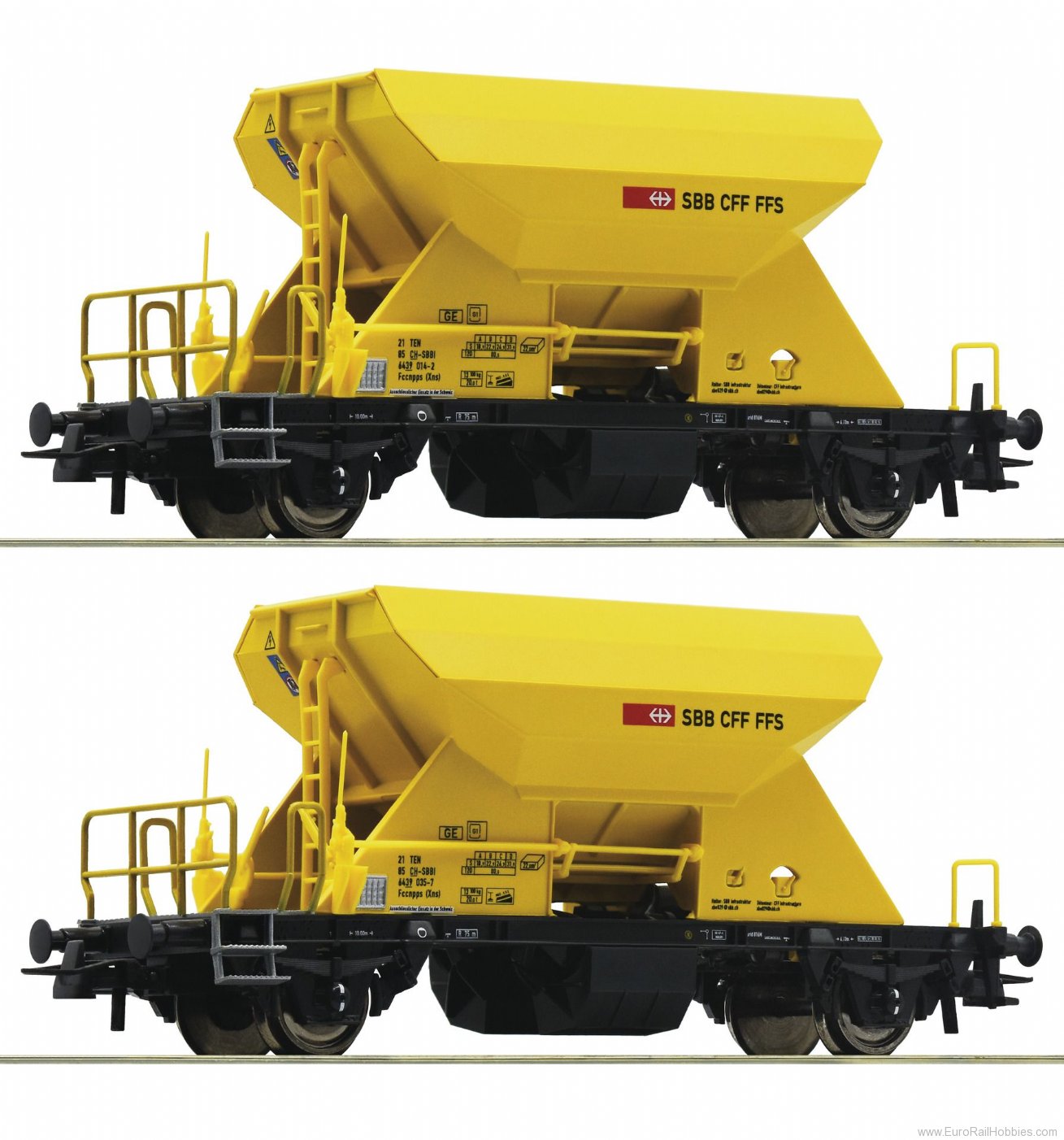 Roco 76154 SBB 2 piece set: Hopper Wagons