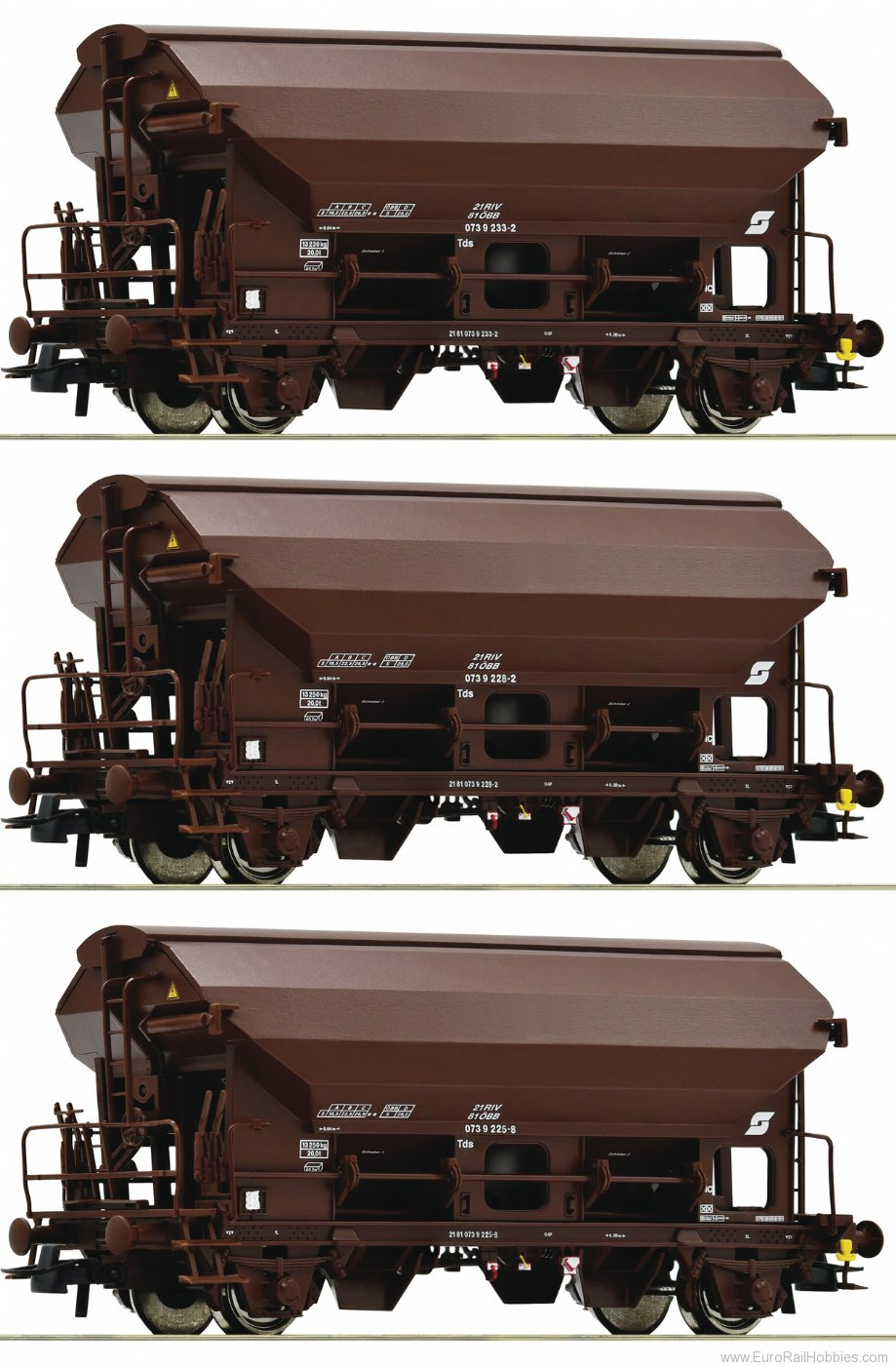 Roco 76180 ÃBB 3 piece set: Swing roof wagons 