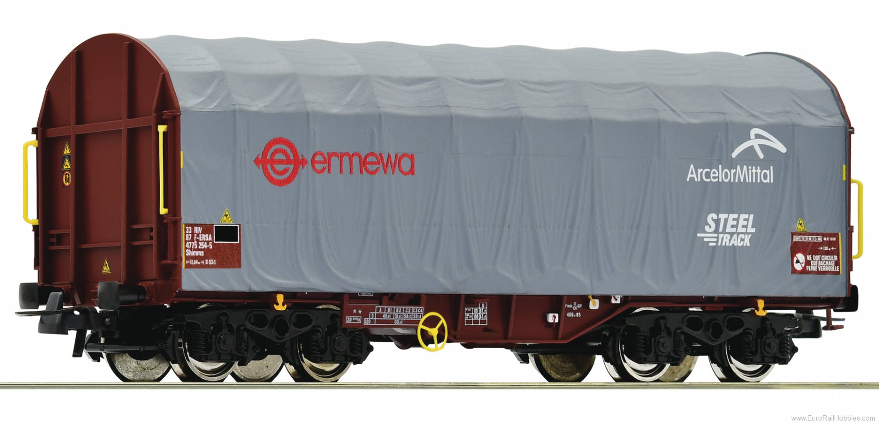 Roco 76447 Slide tarpaulin wagon, ERMEWA (Factory Sold o