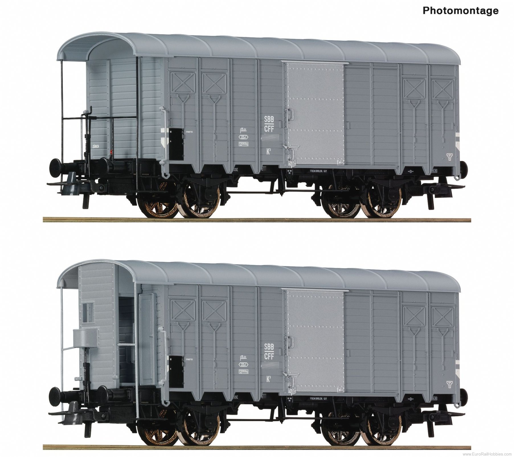 Roco 76646 SBB 2 piece set: Covered goods wagons 
