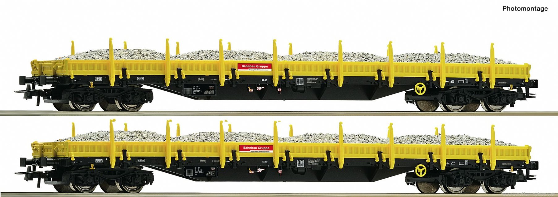 Roco 77026 2 piece set: Stake wagons, DB AG