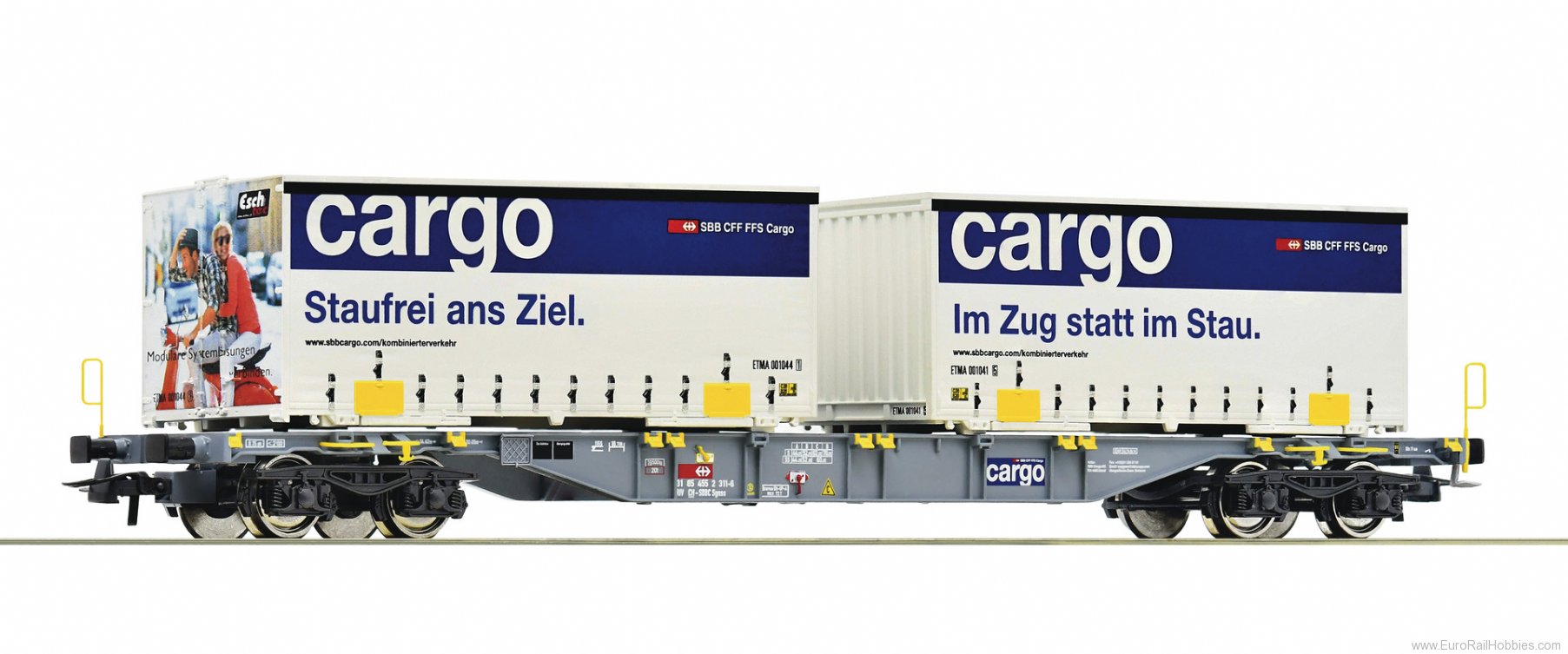 Roco 77341 SBB Container carrier wagon with SBB Cargo 