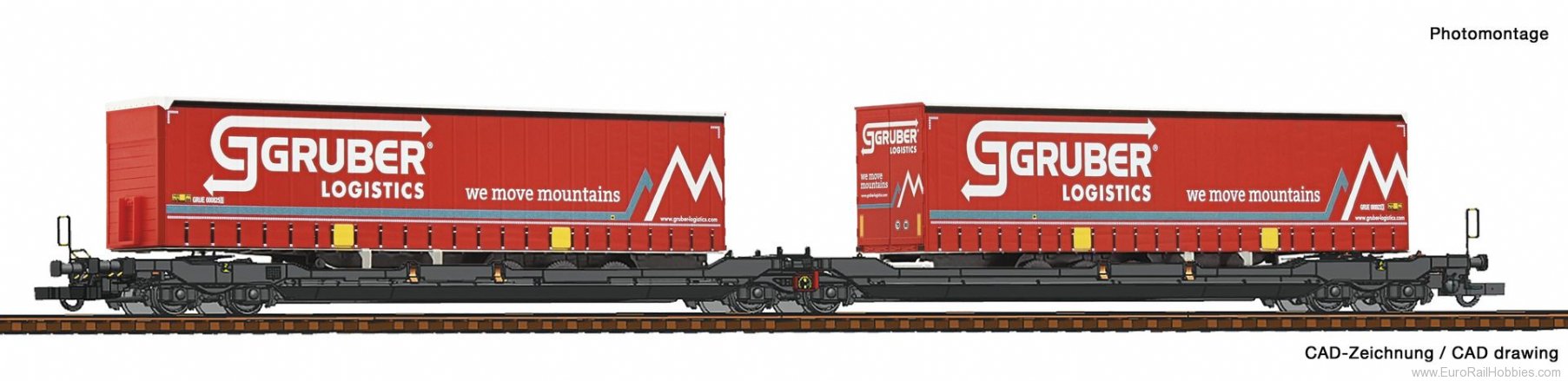 Roco 77397 Kombiverkehr Articulated double pocket wagon 