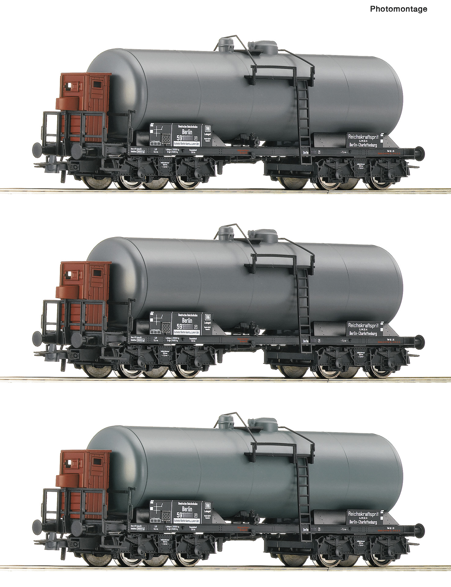 Roco 6600062 HO DRG 3-Piece Set: Tank wagons