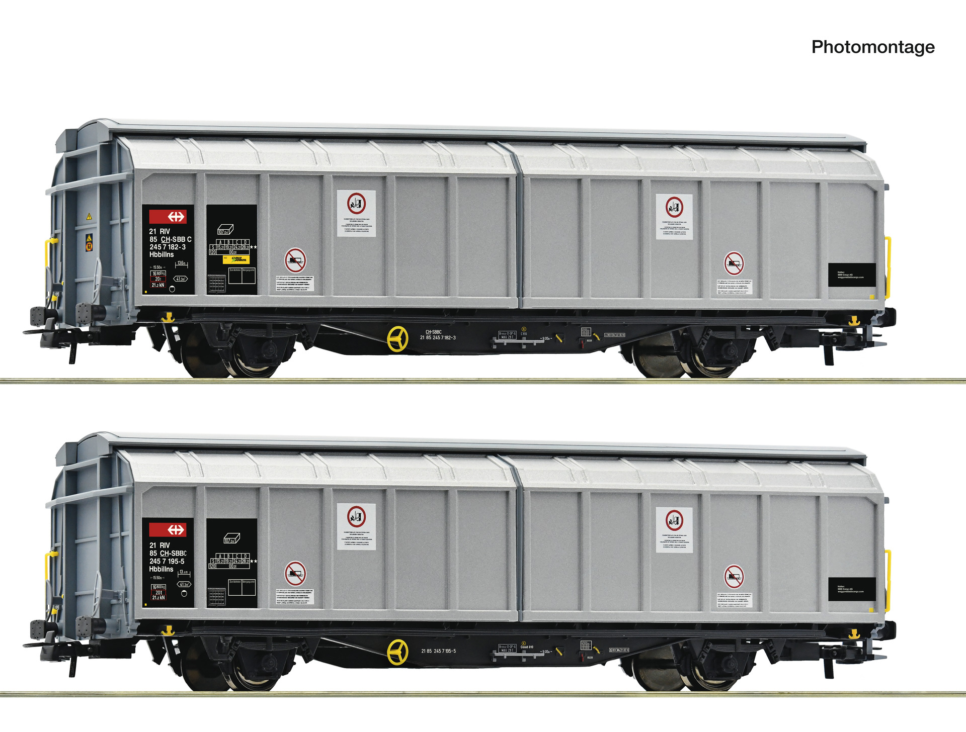 Roco 6600110 HO Roco SBB Cargo 2-piece set: Sliding