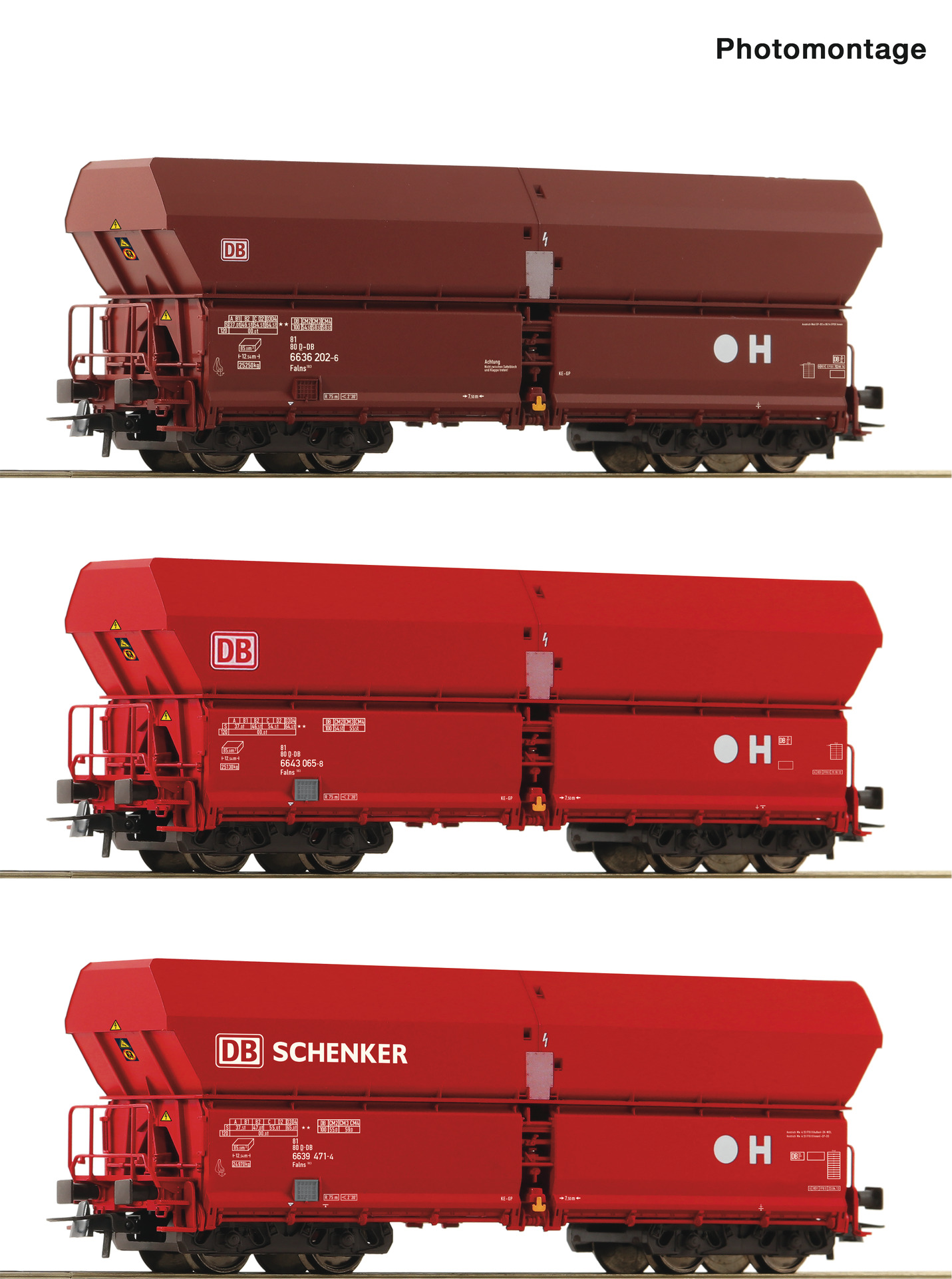 Roco 6600135 HO Roco DB AG 3 piece set: Self unloading