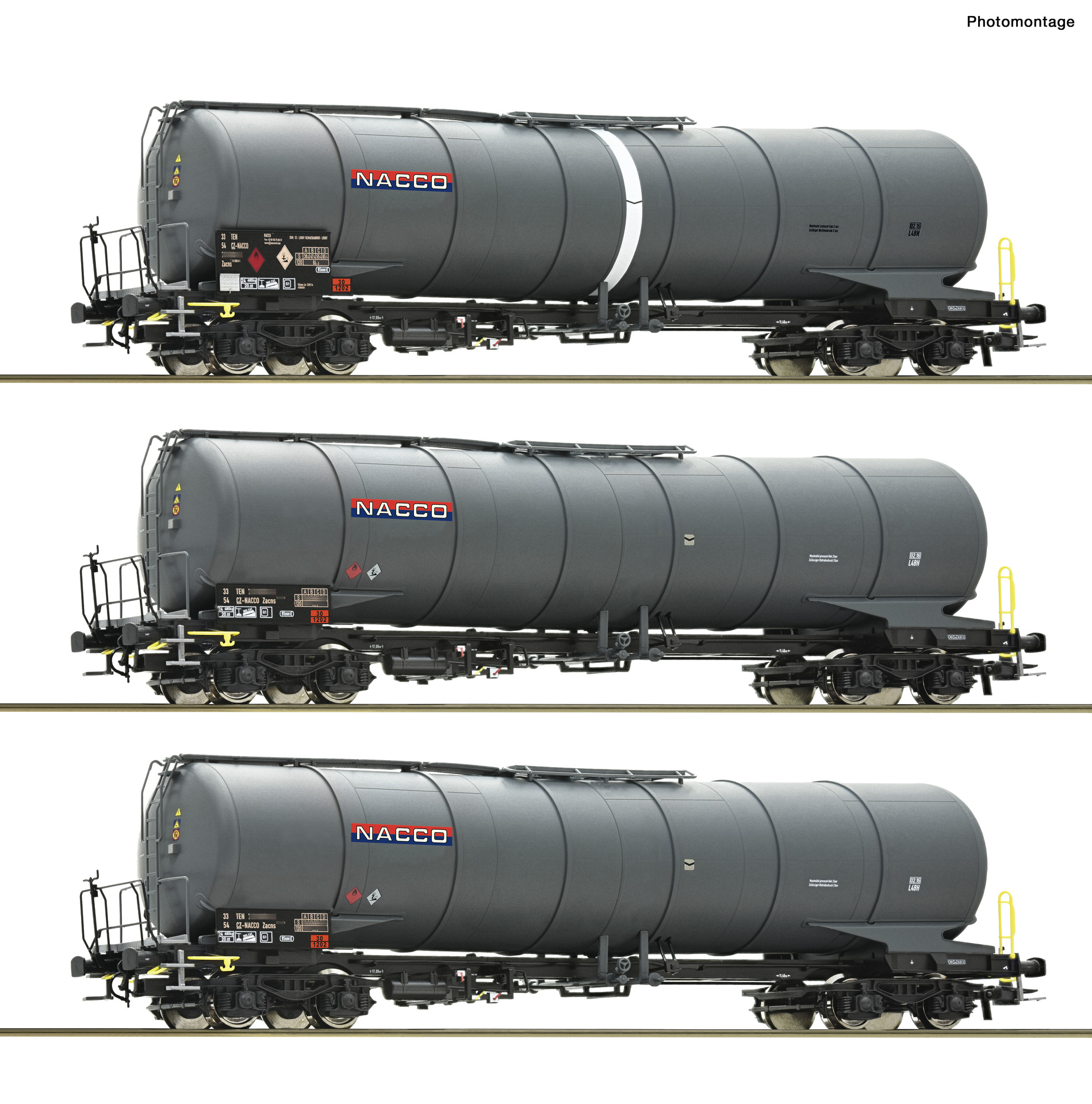 ROCO 『DB』タンク車　2両セット Roco 6600197 HO Roco 3 Piece 'Nacco' Tank Car Set