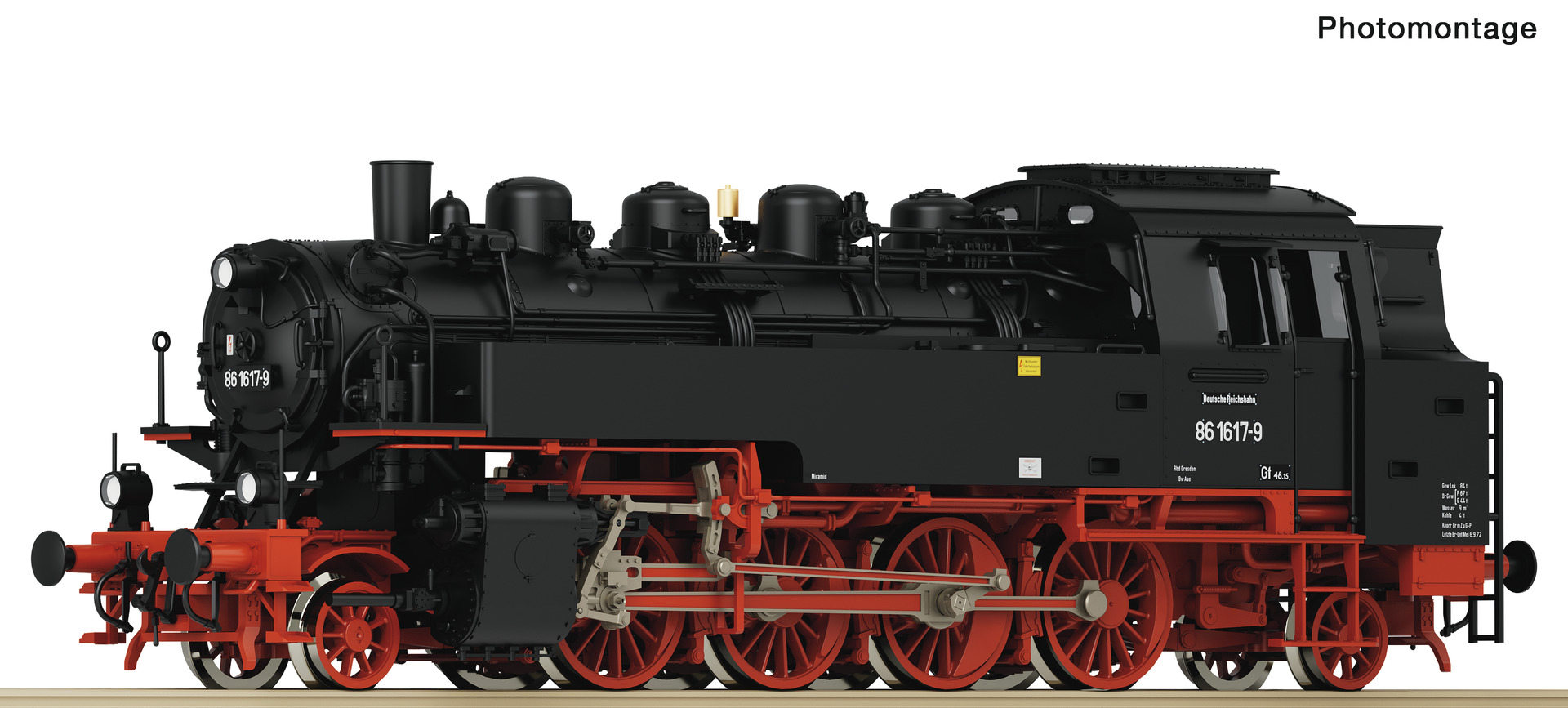 Roco 7110027 HO Roco DR Steam locomotive 86 1617-9