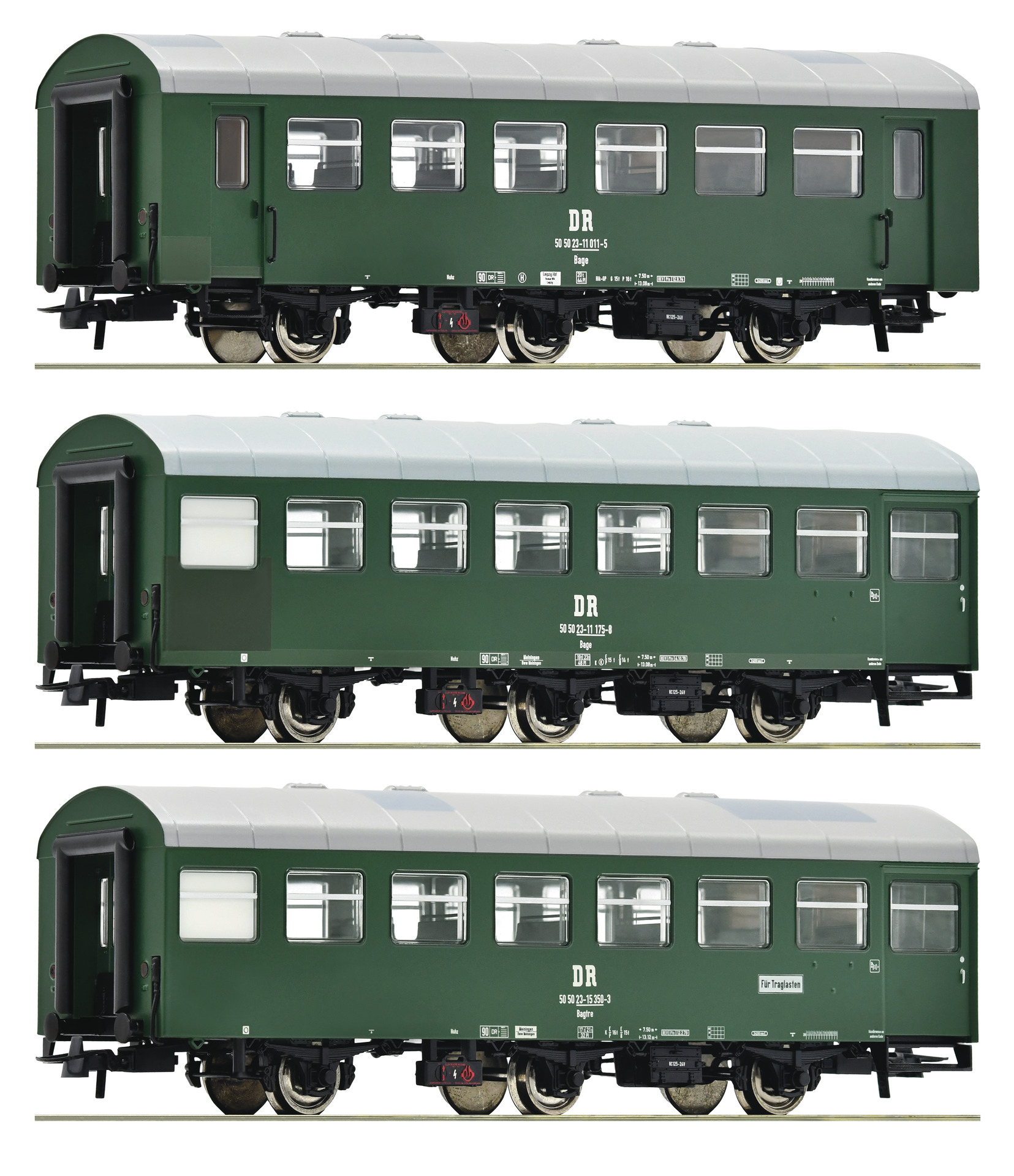 ROCOページです Roco 74070 HO 3 piece set Reko wagons, DR (Set 1)