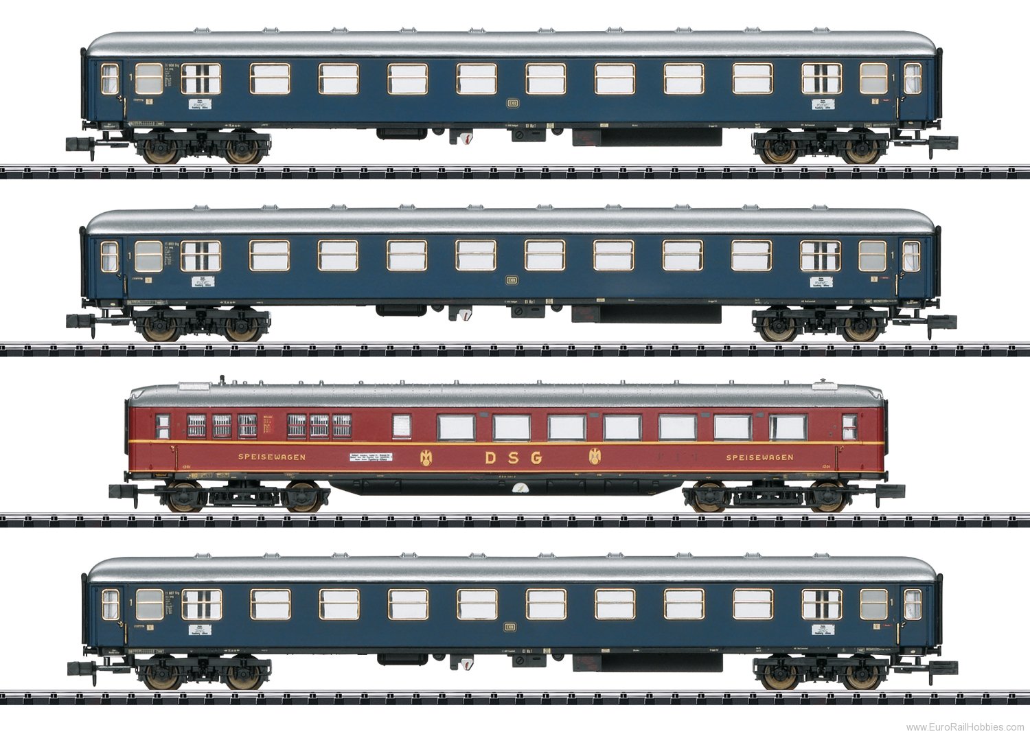 Trix 15132 MERKUR'' Express Train Passenger Car Set (MHI