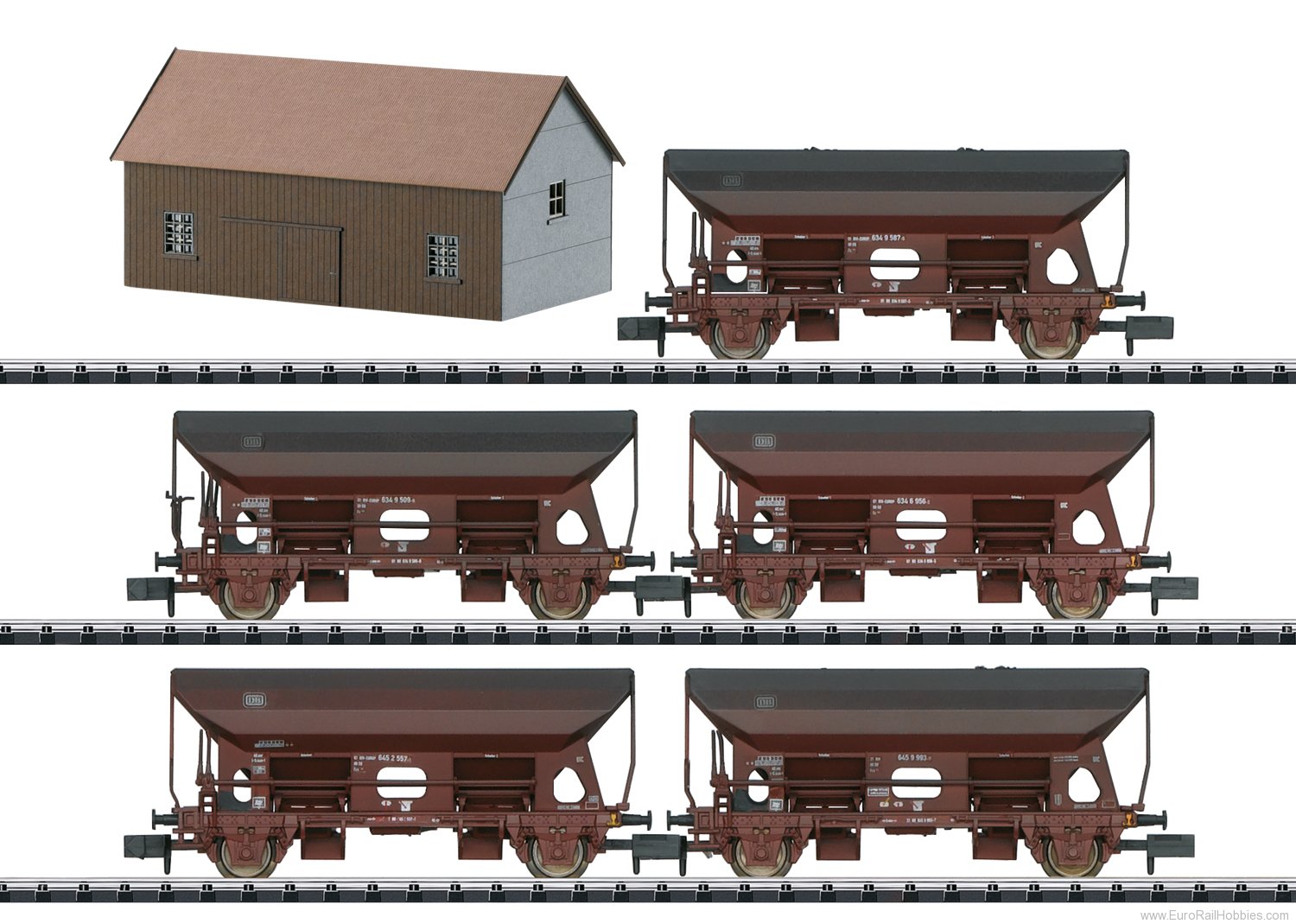 Trix 15536 DB Coal Hopper Car Freight Car Set w. Lasercu