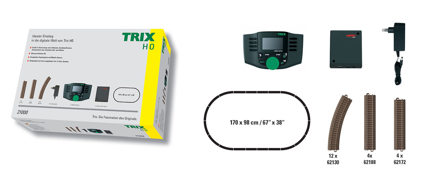 Trix 21000 HO Digital Start Set w/Mobile Station,