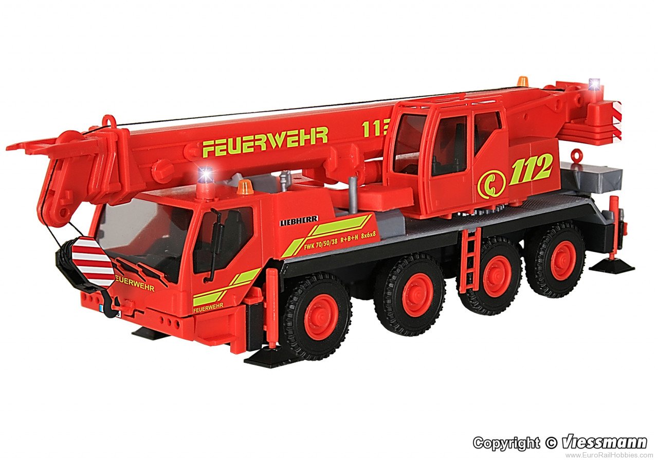 Viessmann 1141 H0 Fire brigade crane truck with 3 flashing b