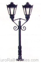 Viessmann 6081 HO Park lamp, black, double, with clear shade