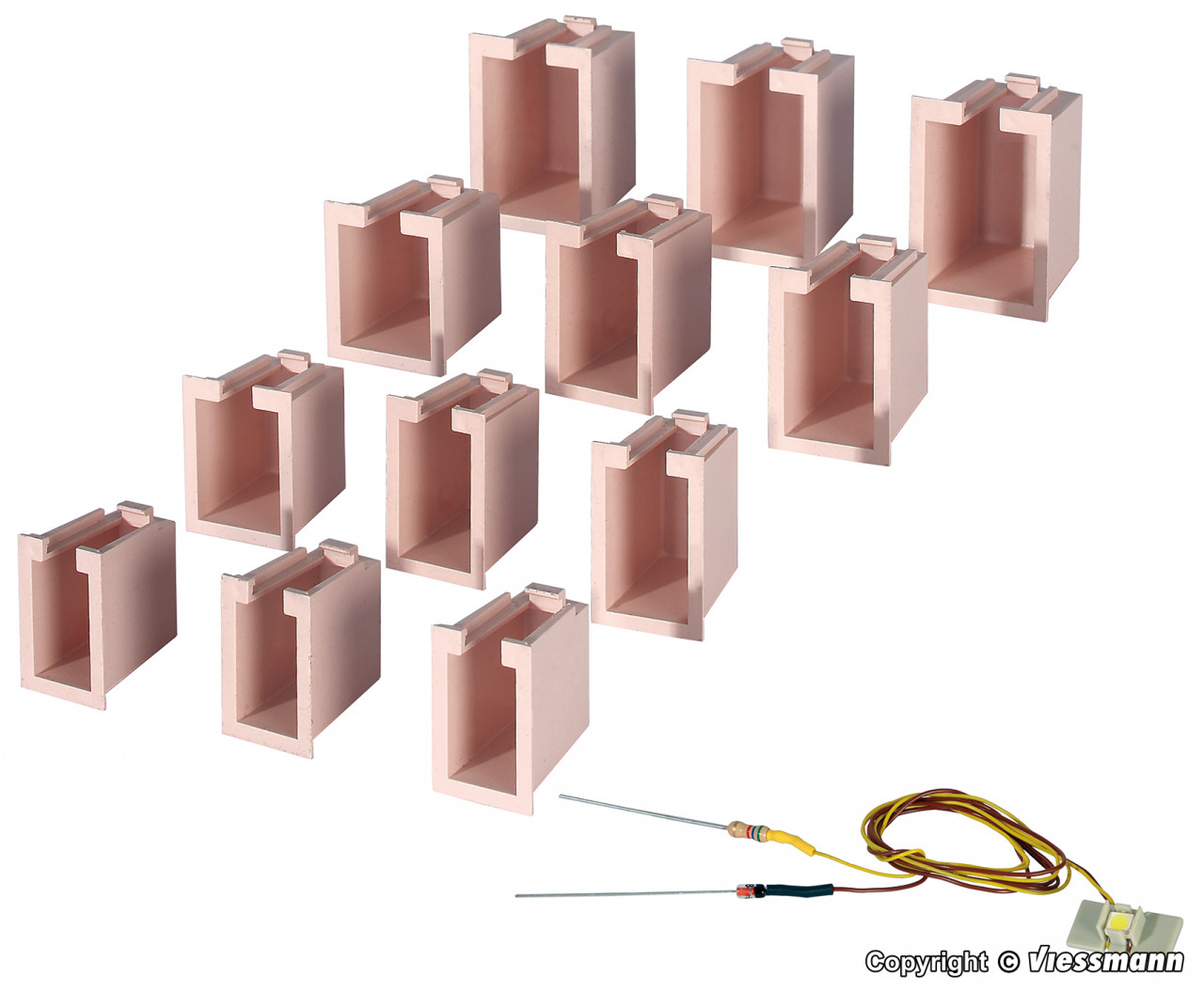 Viessmann 6005 HO House illumination start set, 12 lightboxes,