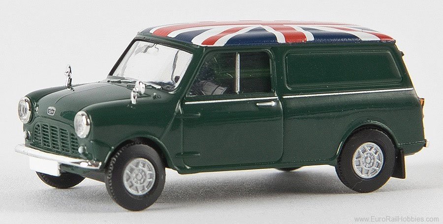 Brekina 15359 1960s Austin Mini Cargo Van - Green w/Union J