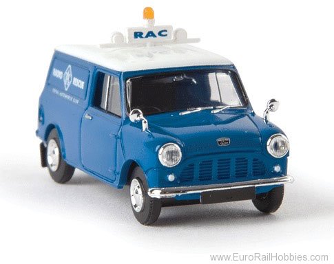 Brekina 15360 1960s Austin Mini Cargo Van - RAC (blue, whit