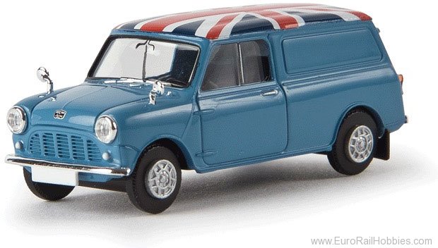 Brekina 15361 1960s Austin Mini Cargo Van - Light Blue w/Un