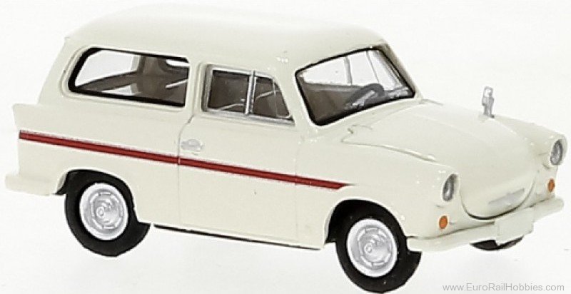Brekina 27563 Trabant P 50 station wagon decor white, red, 