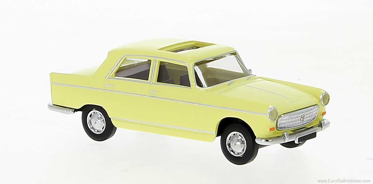 Brekina 29023 1961 Peugeot 404 Sedan with Sunroof - Yellow