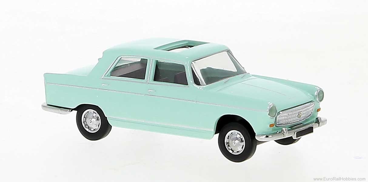 Brekina 29024 1961 Peugeot 404 Sedan with Sunroof - Pale Gr