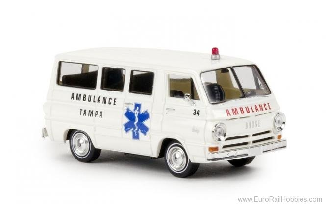 Brekina 34323 Dodge A 100 Bus Tampa Ambulance (