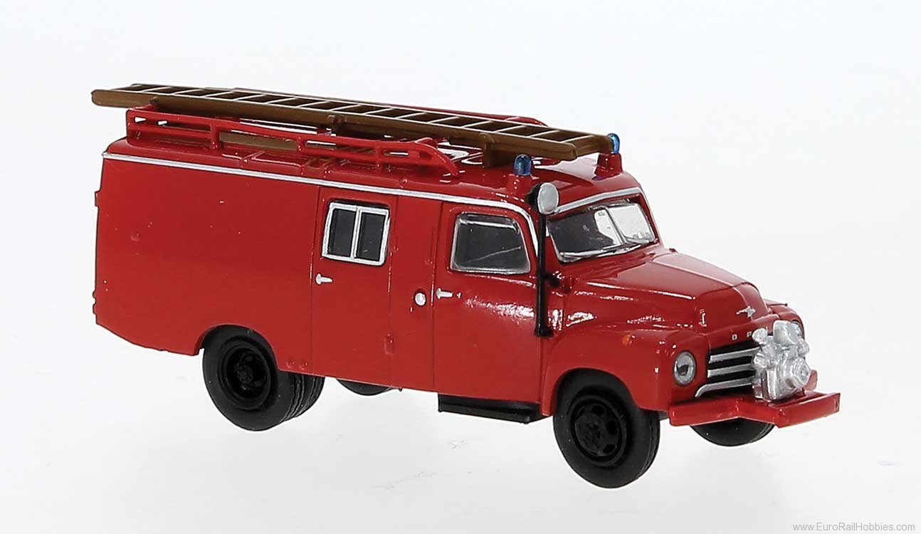 Brekina 35401 1952 Opel Blitz LF 8 Fire Truck - Red