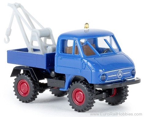 Brekina 39116 Unimog 411 Abschleppwagen Blue