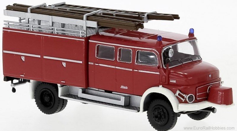 Brekina 47141 Mercedes LAF 1113 LF 16 with front pump red, 