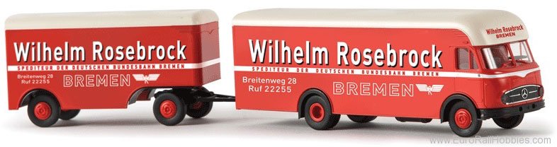 Brekina 57221 1950s Mercedes-Benz LP 322 Delivery Van w/Tra