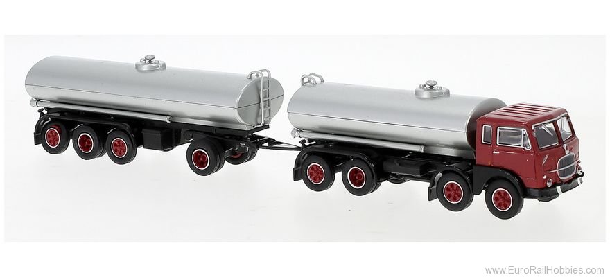 Brekina 58450 Fiat 690 Millepiedi Tanklastzug Red/Silver