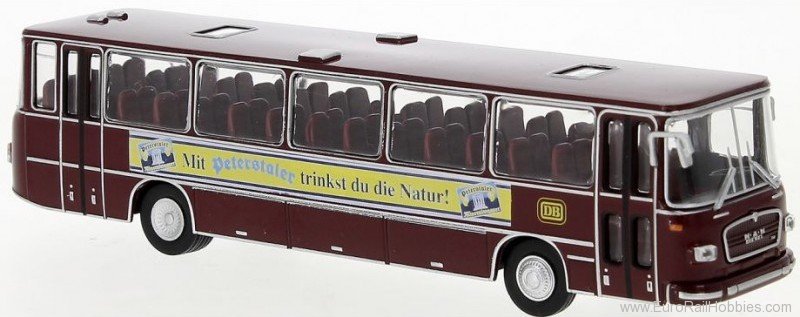 Brekina 59255 MAN 750 HO bus 1970, DB - Peterstaler mineral