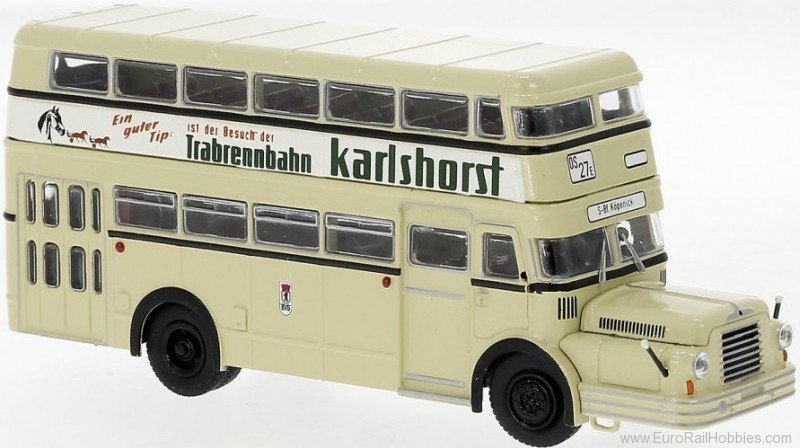 Brekina 61207 IFA Do 56 Bus 1960, BVG - Trabrennbahn Karlsh