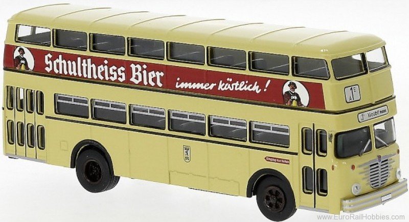 Brekina 61251 BÃ¼ssing D2U double decker 1960, BVG - Schu