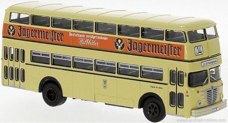 Brekina 61254 BÃ¼ssing D2U biplane 1960, BVG - JÃ¤germe