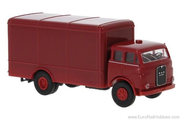 Brekina 78377 MAN 10.212 F box, dark red, 1960