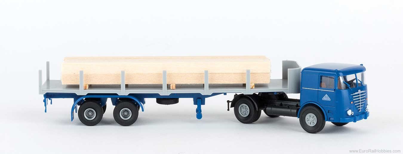 Brekina 79219 1960 Bussing LS 11 FS with Flatbed Trailer, L
