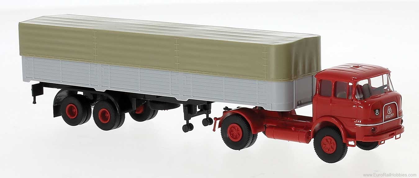Brekina 84133 1965 Krupp LF 980 Tractor with Low-Side Trail