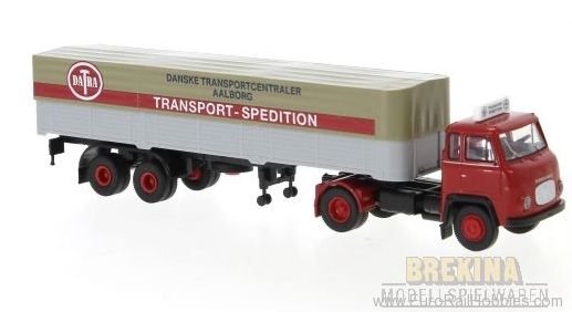 Brekina 85172 1960s Scania LB 76 Tractor with Van Trailer -