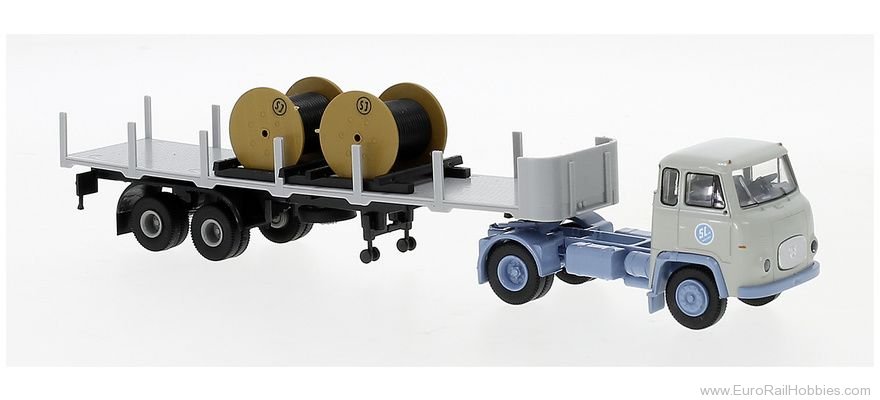 Brekina 85173 Scania LB76 Ru-SZ'SLAB' Semi Flat Deck w/Load